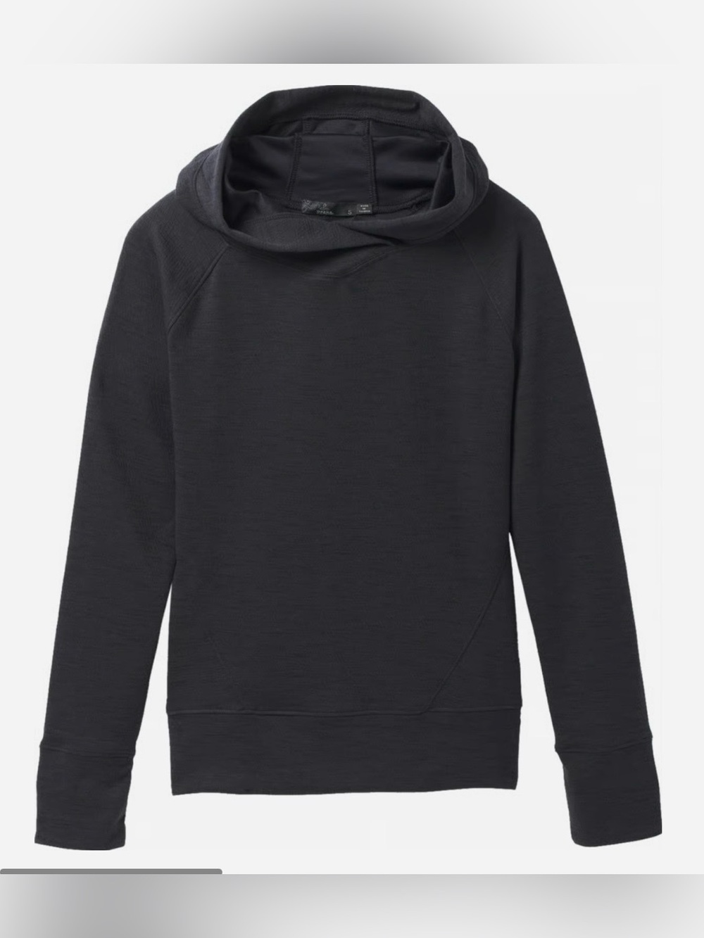 prAna Women’s Sunrise Hoodie Size Medium Black Hooded Sweatshirt Raglan Sleeves